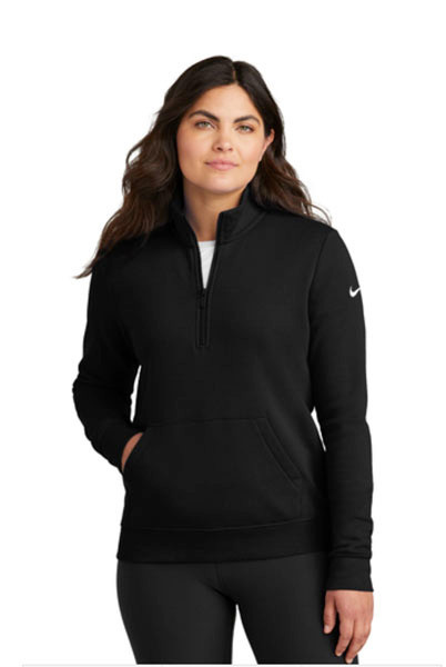 Nike | Women's Club Fleece Sleeve 1/2-Zip | Black | Customized