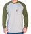 Benchmark | FR Long Sleeve Baseball T-Shirt | Army Green/Light Grey