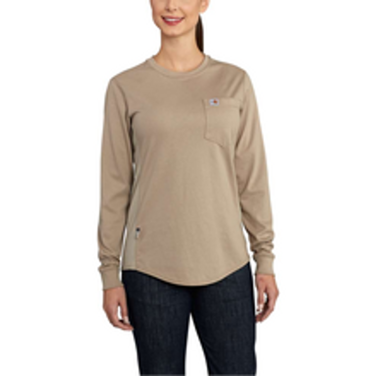 Carhartt Women's | FR Force Cotton LS Crew Shirt | Khaki