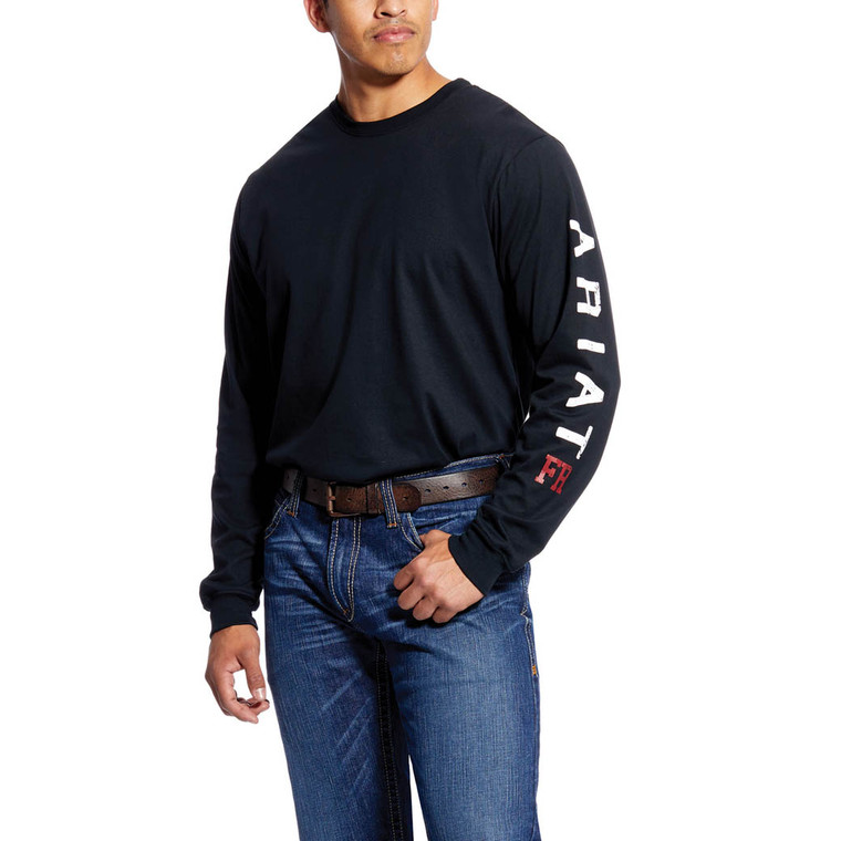 Ariat FR Black Roughneck Skull Logo T 