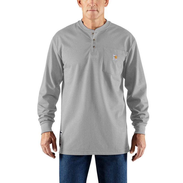 Carhartt | FR Force Cotton LS Henley | Light Grey