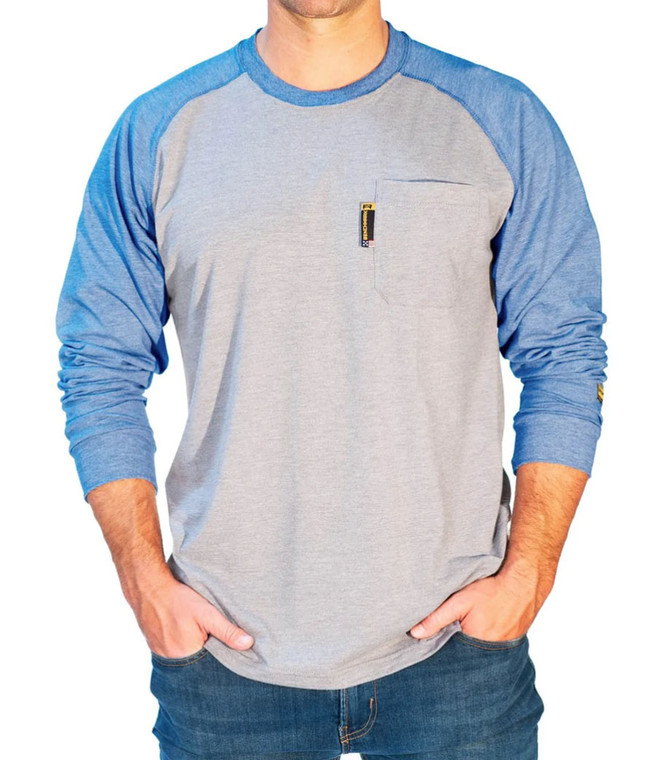 Benchmark | FR Long Sleeve Baseball T-Shirt | Light Blue