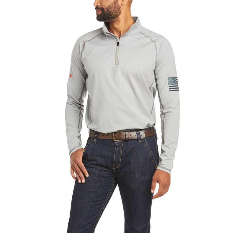 Ariat | FR Combat Stretch 1/4 Zip Work Shirt | Silver Fox