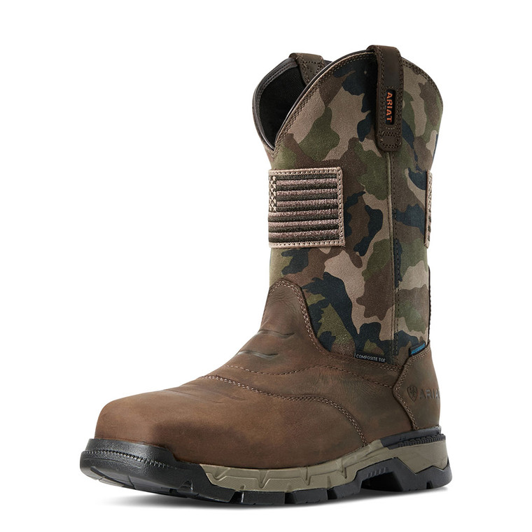 Ariat | Rebar Flex Patriot H2O CT Boot | Brown/Camo