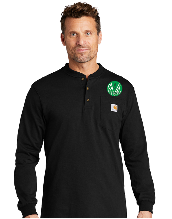 Carhartt | Men's Long Sleeve Henley T-Shirt with Rival Logo