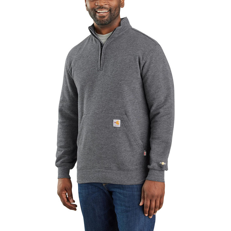 Carhartt | FR Midweight 1/4 Zip Sweatshirt | Black Heather