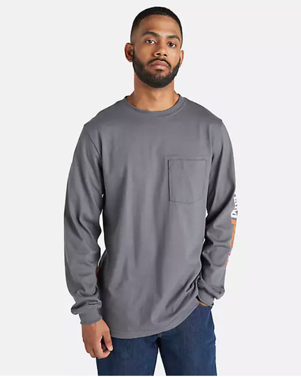 Timberland PRO | FR Core Cotton LS Logo T-Shirt | Charcoal