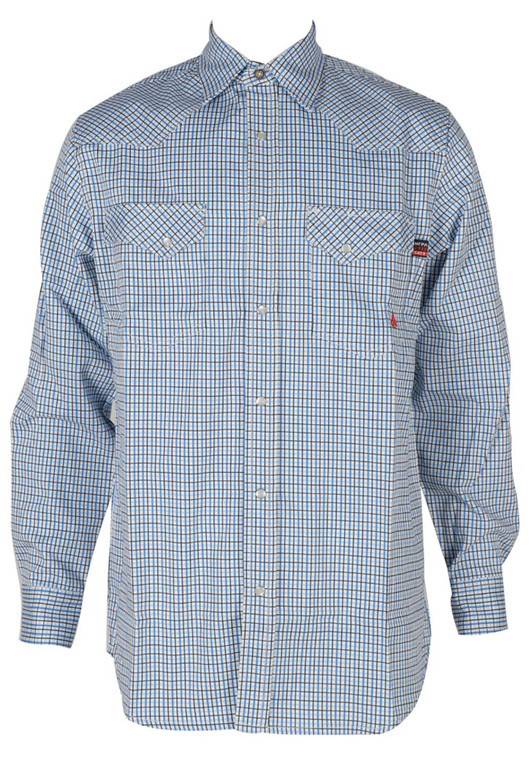 Forge | FR Snap Work Shirt | Blue/White