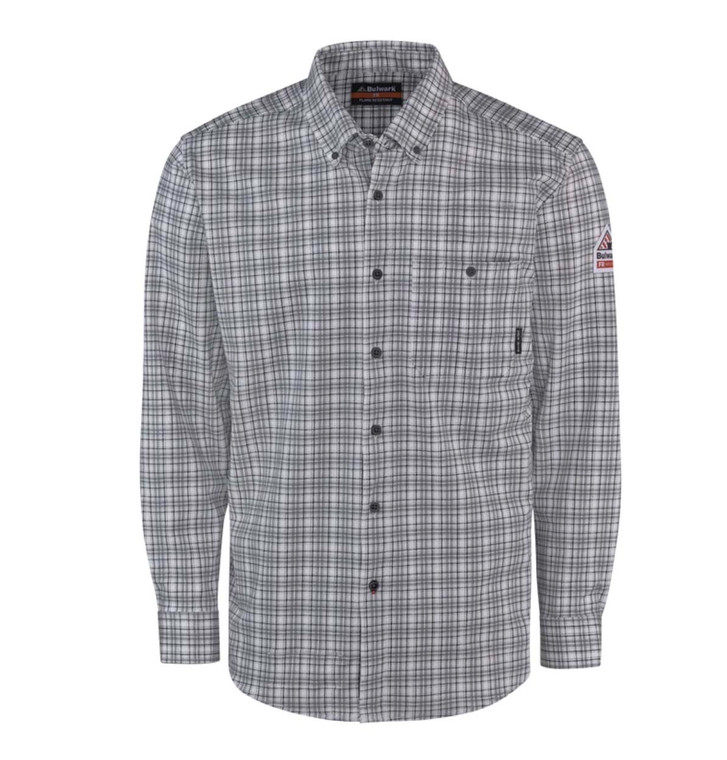 Bulwark | FR Flex Knit Plaid Work Shirt | Charcoal