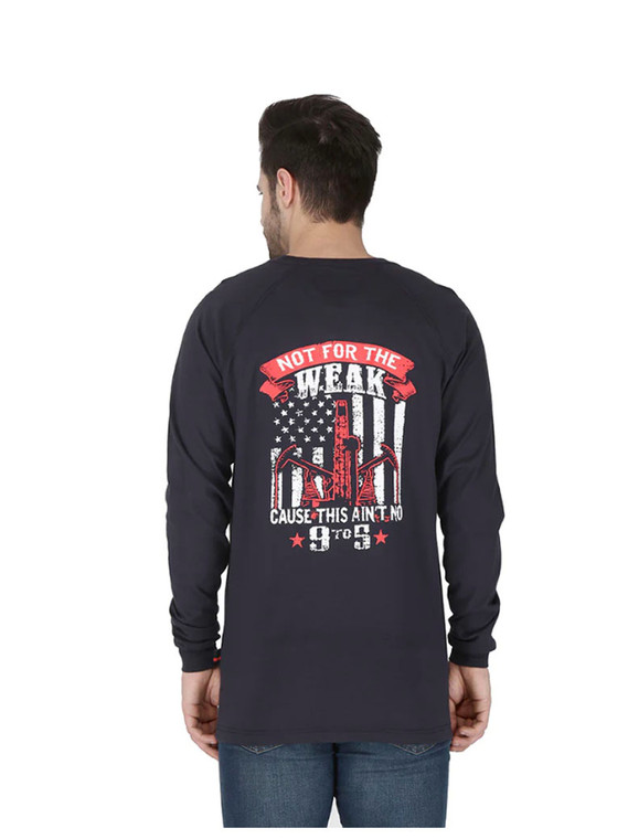 Forge | FR Graphic Printed LS T-Shirt | Navy