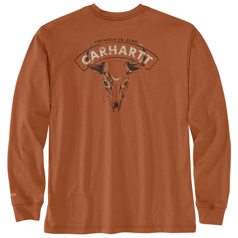 Carhartt | FR Force Lightweight LS Longhorn Graphic T-Shirt | Baked Clay Carhartt | FR Force Lightweight LS Longhorn Graphic T-Shirt | Baked Clay