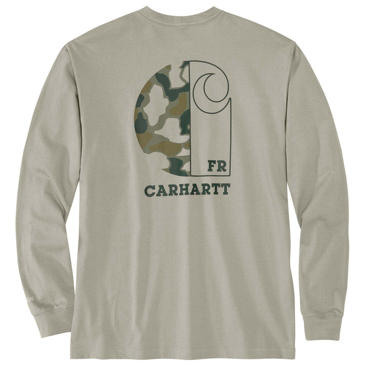 Carhartt | FR Force Lightweight LS Camo C Graphic T-Shirt | Greige