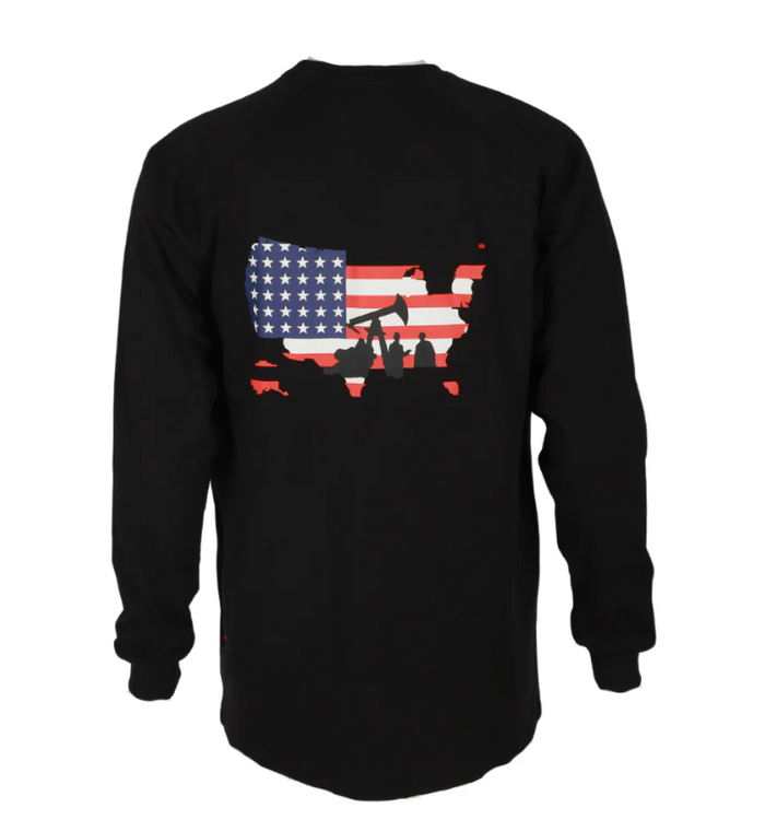 Forge | FR Crewneck Graphic Tee | USA Derrick | Black