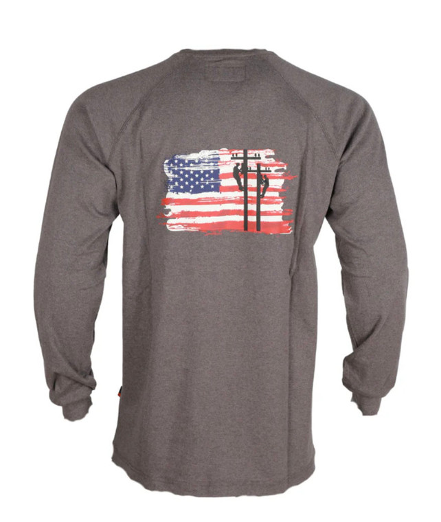 Forge | FR Crewneck Graphic Tee | USA Lineman | Charcoal
