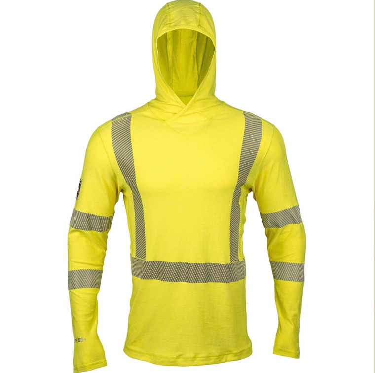 DragonWear | FR Pro Dry Tech FR LS Hooded Shirt | Class 3 | Hi-Vis Yellow