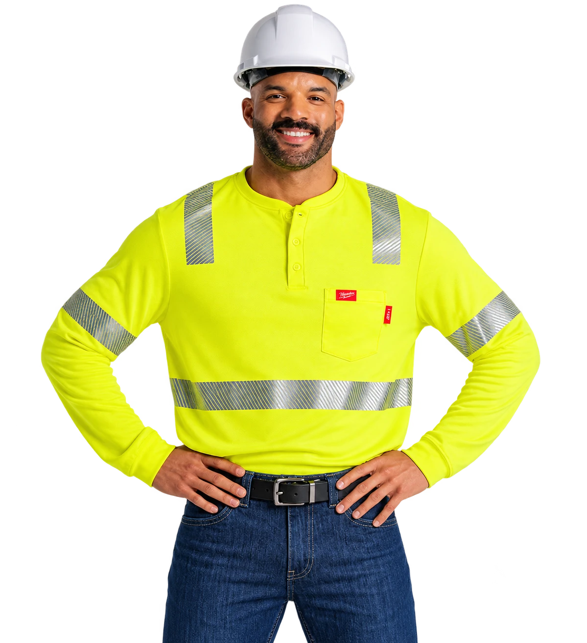 FR HI-VIS LONG SLEEVE HENLEY SHIRTS