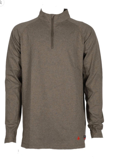 Forge | FR 1/4 Zip Tee | Heather Brown - FR Clothing & Supply