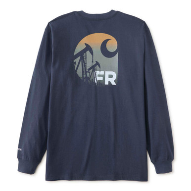 Carhartt | FR Force Irvine LS Oil Rig T- Shirt | Dark Navy - FR