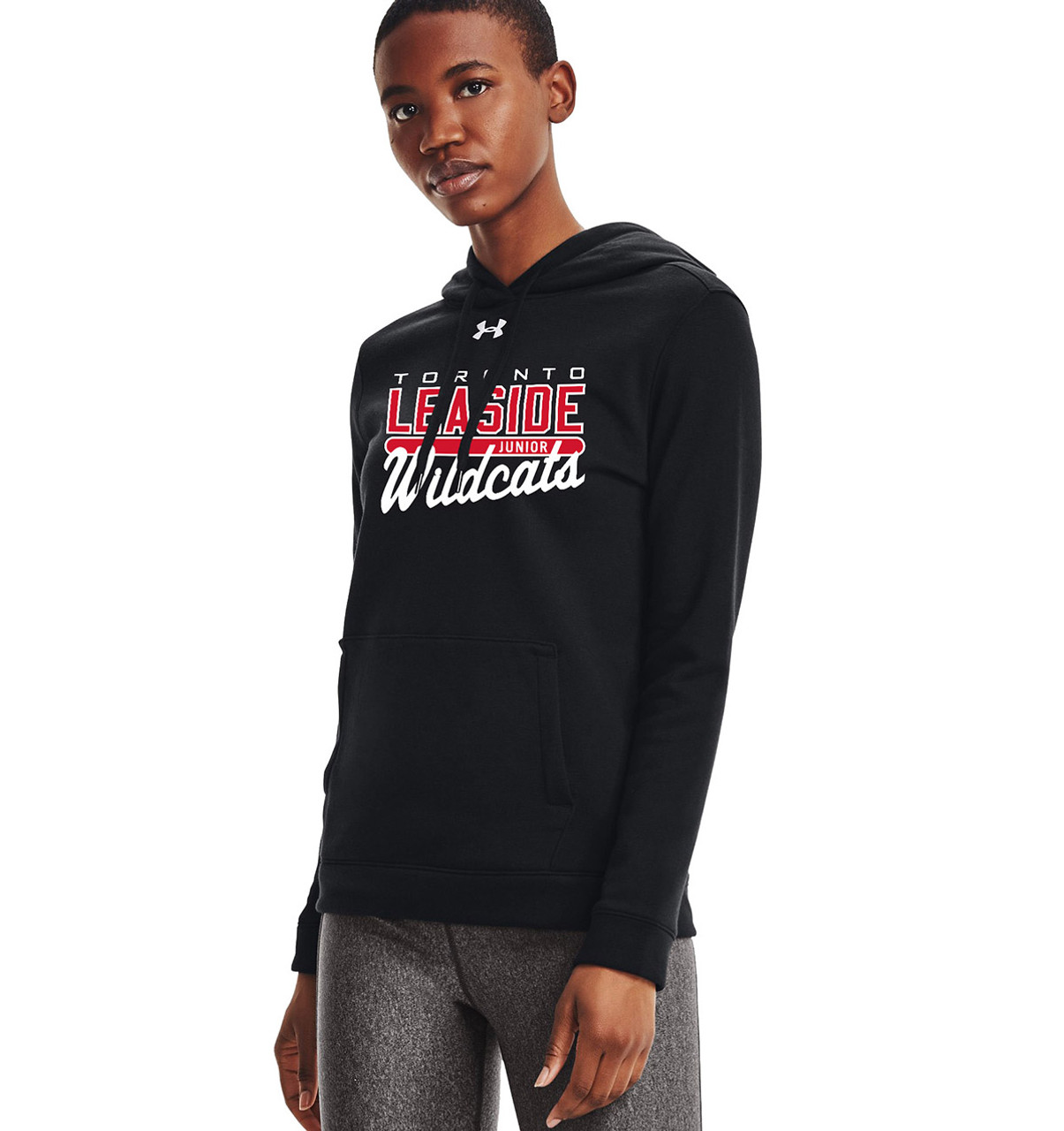 Leaside Wildcats Hockey Under Armour Youth Hustle Fleece Hoodie - Black