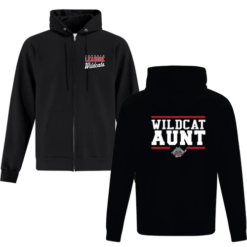 Leaside Wildcats Full Zip AUNT Hoodie - Black (LWH-027-BK)
