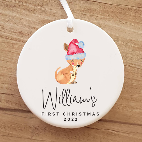 Ribbon & Clay Kangaroo personalisation Christmas ornament 2022