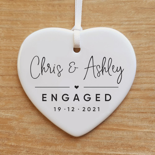 Ribbon & Clay Engagement ornament