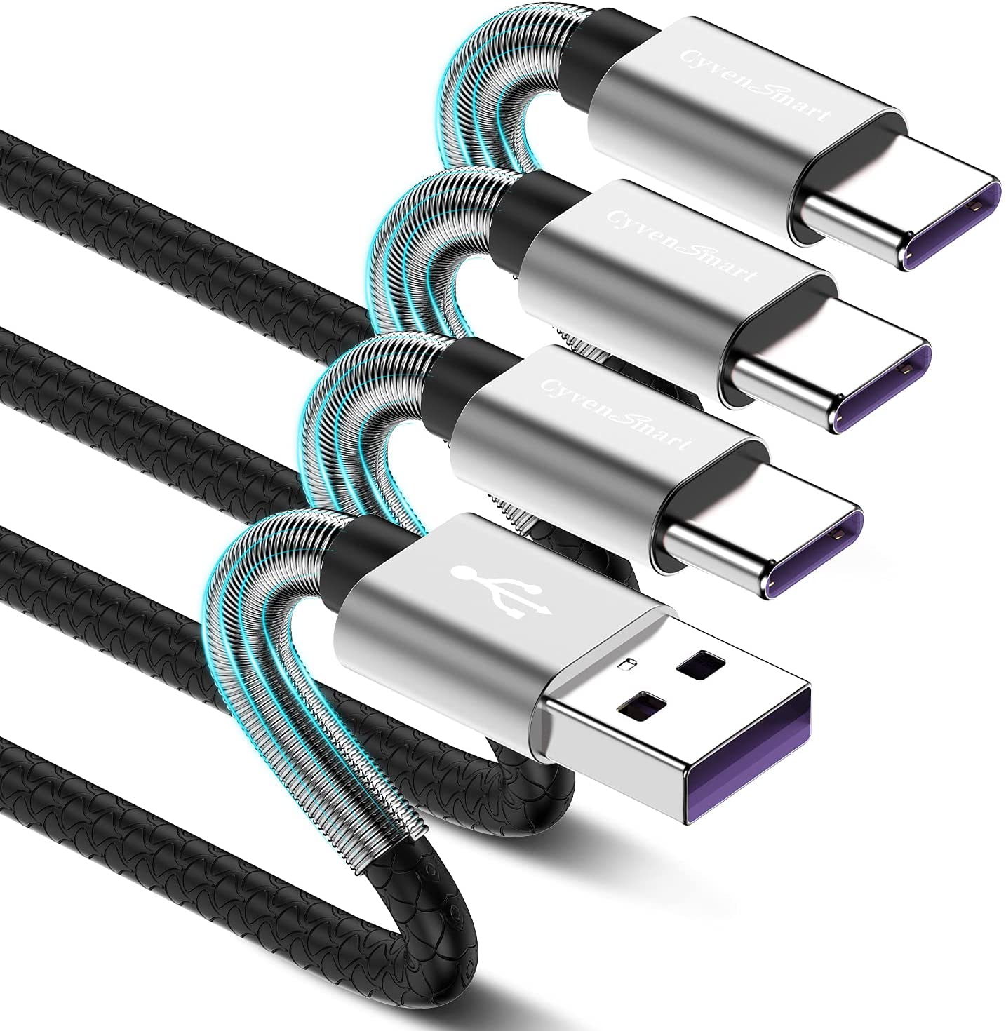 Cable USB C [1M Lot de 2], Cable USB Type C 3A Charge Rapide, Résistant  Chargeur en Nylon pour Samsung Galaxy S10 S10+ S10e S9 S9+ S8 S8+, A51 A50  A40 A20e
