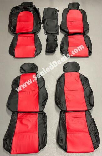 Katzkin Black & Salsa Red Leather Seat Covers Set for 2004-2006