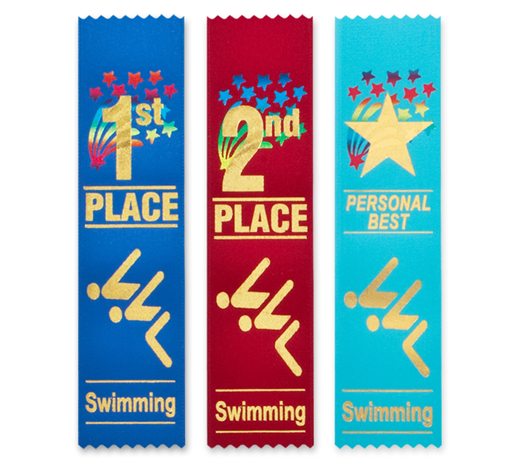 Swimming Award Ribbons Flat Style