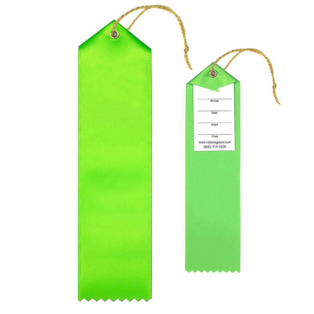 Blank Award Ribbon 2x8 Peaked with Event Card and String