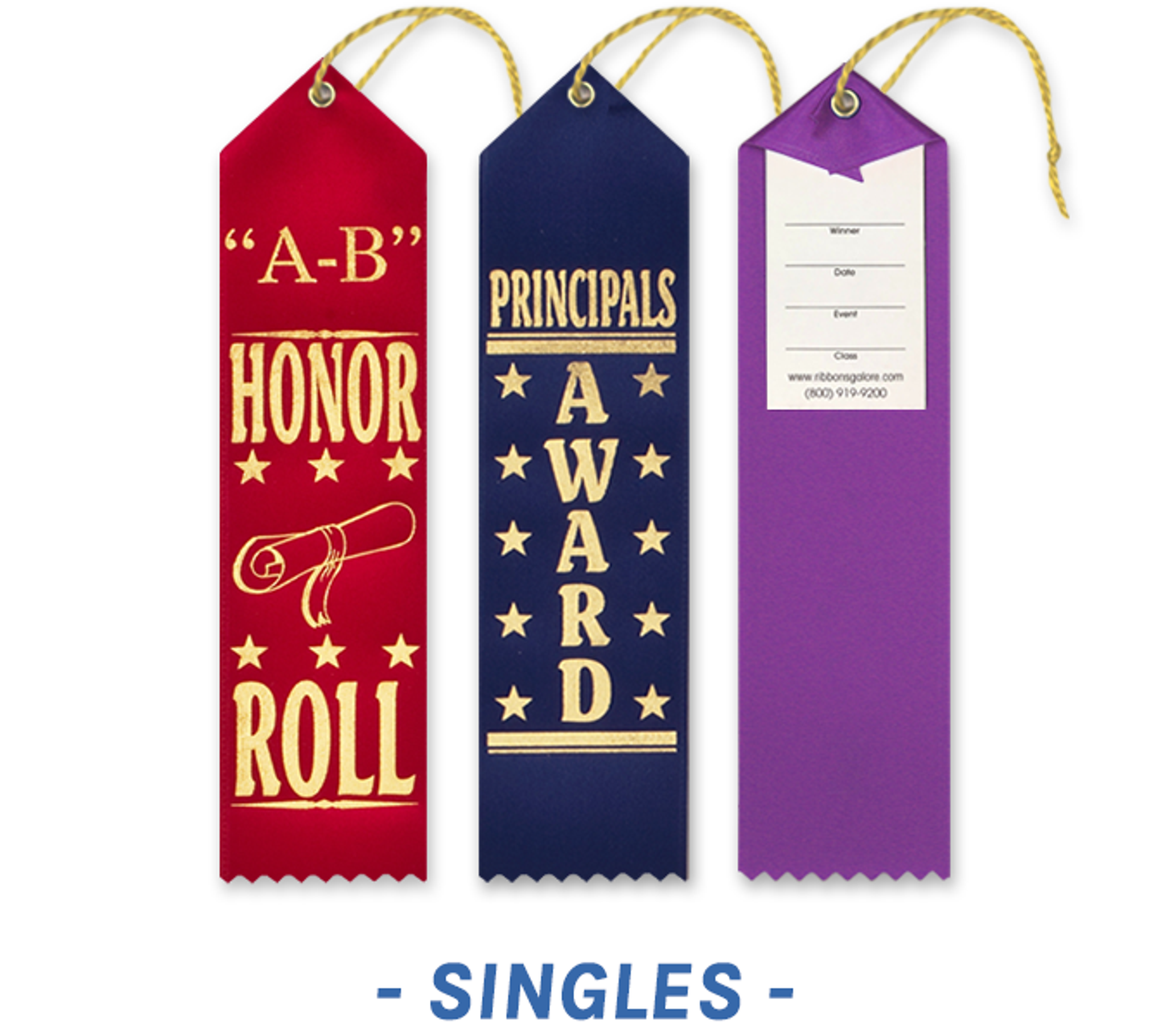 Scholastic Award Ribbons with Card and String