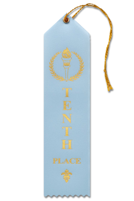 RibbonsNow Fun Participant Ribbons - 25 Bright Blue Ribbons with Card &  String