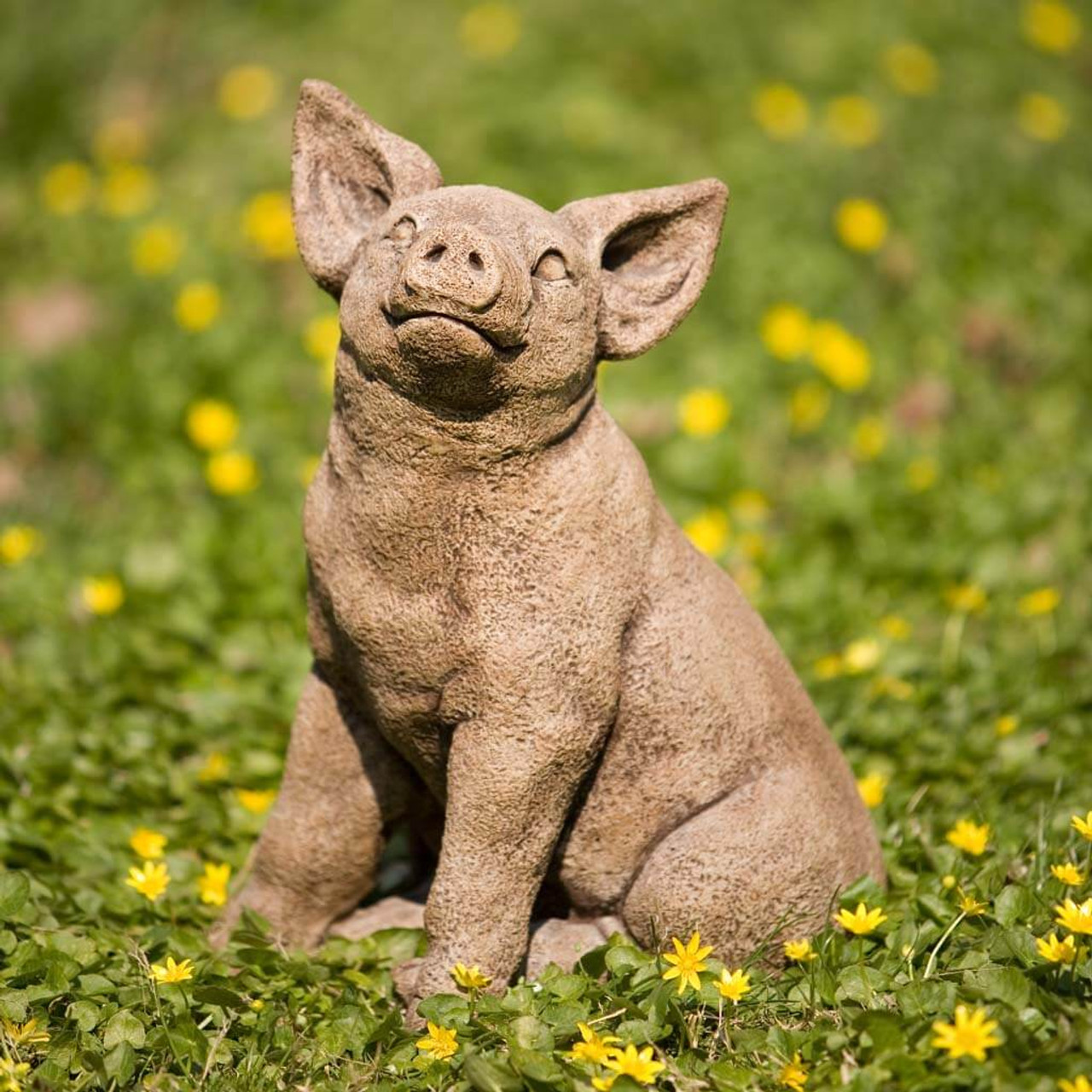 Perky Pig Garden Statue - Garden Statues and Decor by Garden-Fountains.com