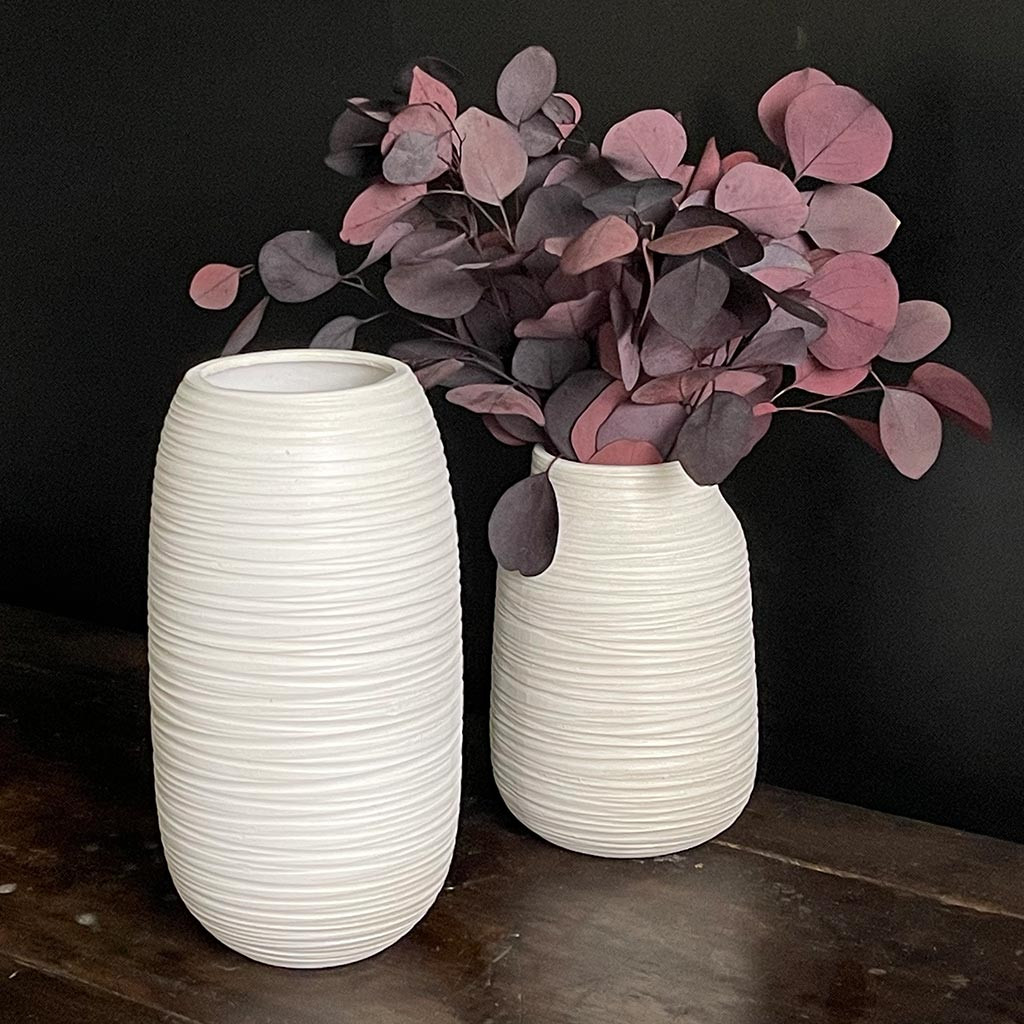 Halliard Jar White - Set of 2 - Garden-Fountains.com