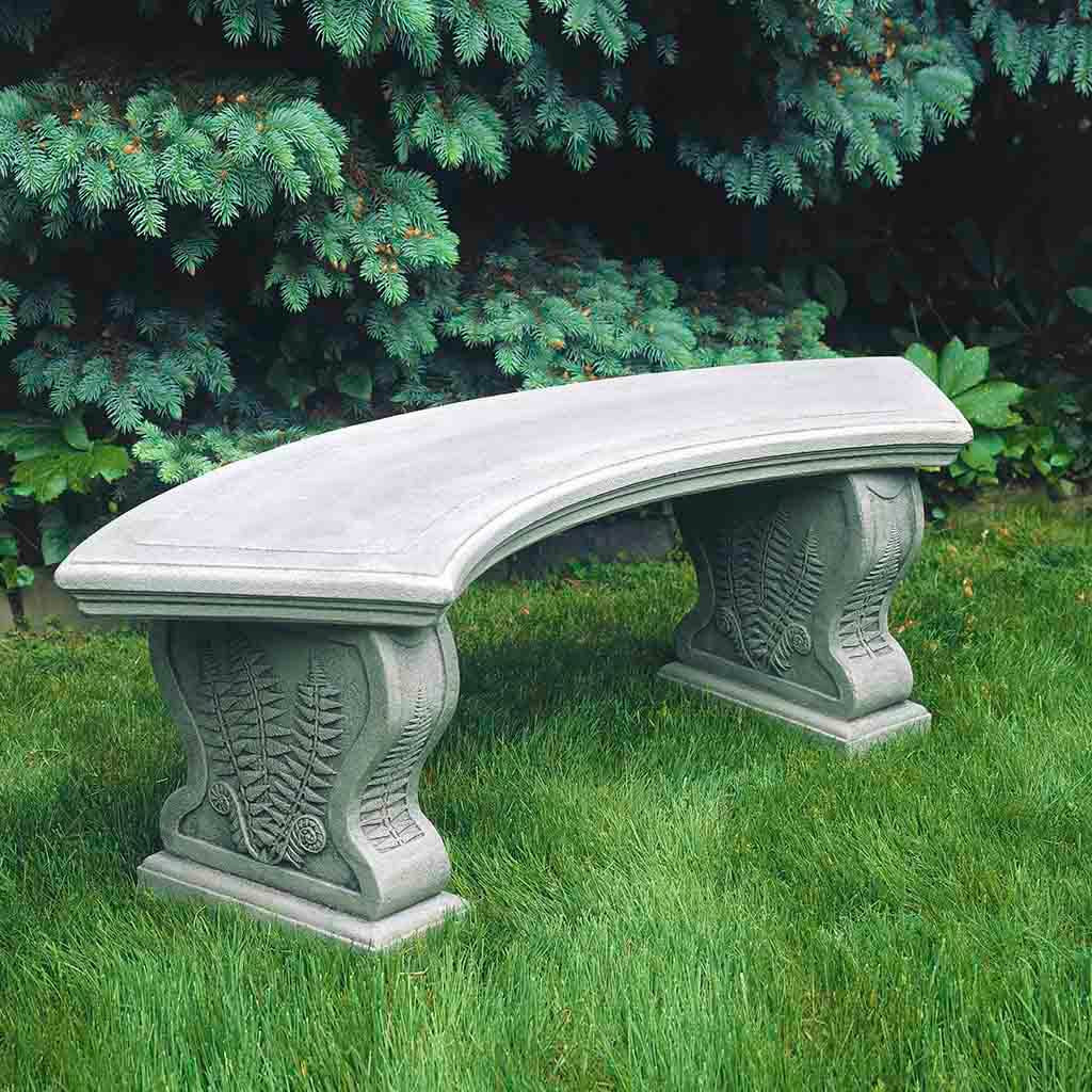 Image of Curved Woodland Ferns Bench