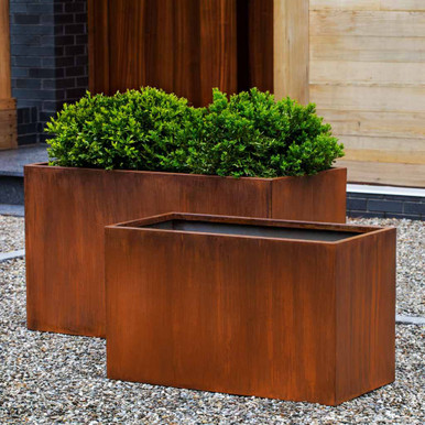 Campania International Steel Box Planter | Garden-Fountains