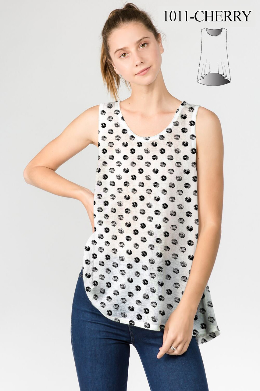 Et' Lois White Polka Dot Soft Knit Top - New Moon Boutique