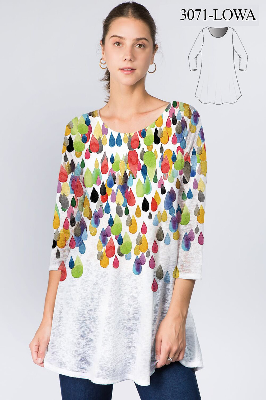 Et' Lois Colorful Raindrops Soft Knit Top