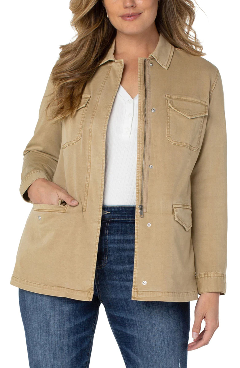 Green Cargo Jacket - Off Duty Cargo Jacket - Olive Cropped Jacket