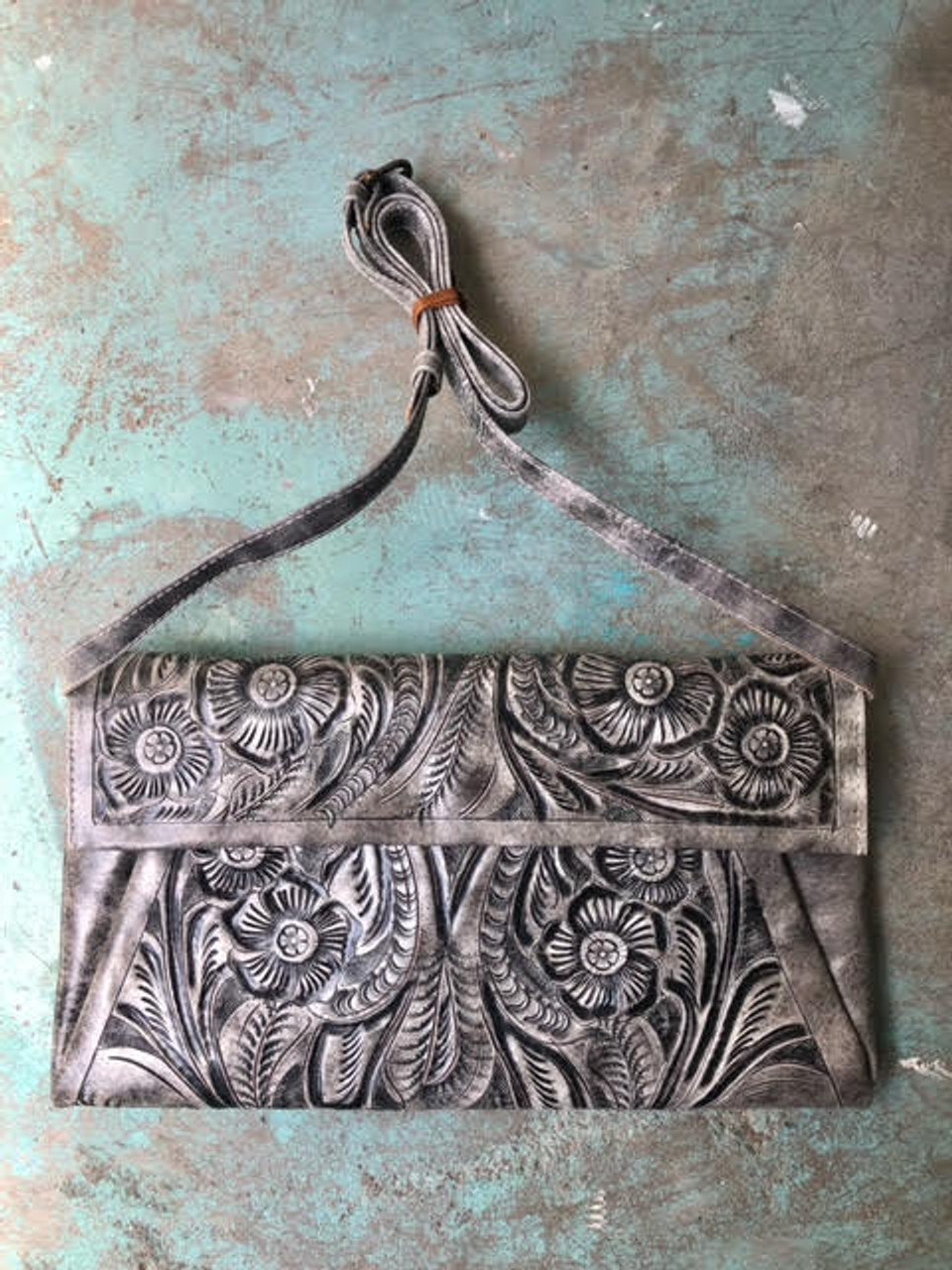 Leaders in Leather Bone Tooled Handbag with Braided Strap - New Moon  Boutique