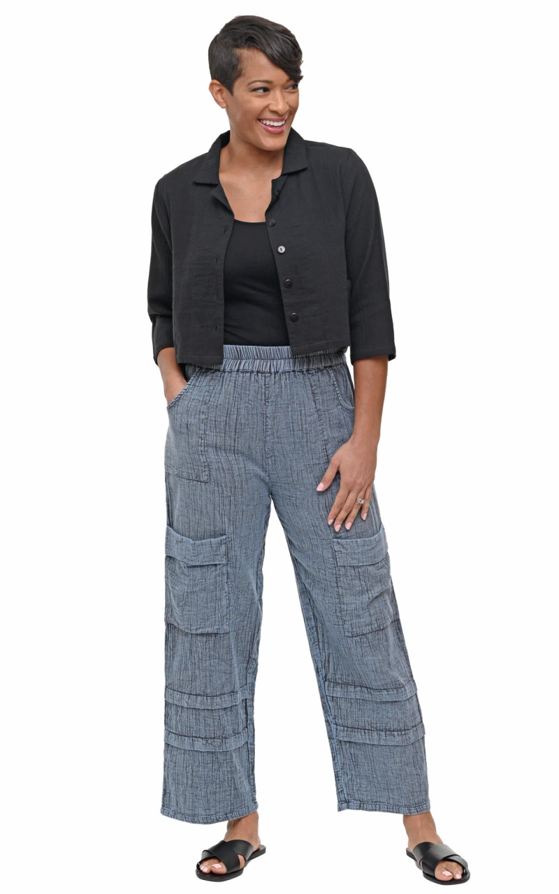 Tulip Black Cotton Gauze Parker Jacket - New Moon Boutique