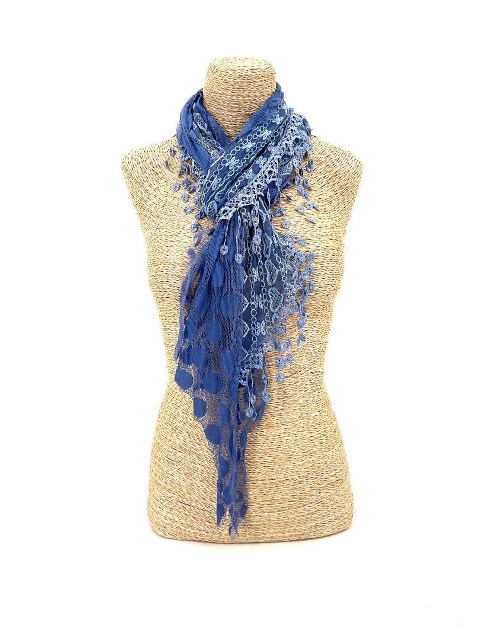 Monkey Mango Embroidered Dot Scarf - New Moon Boutique