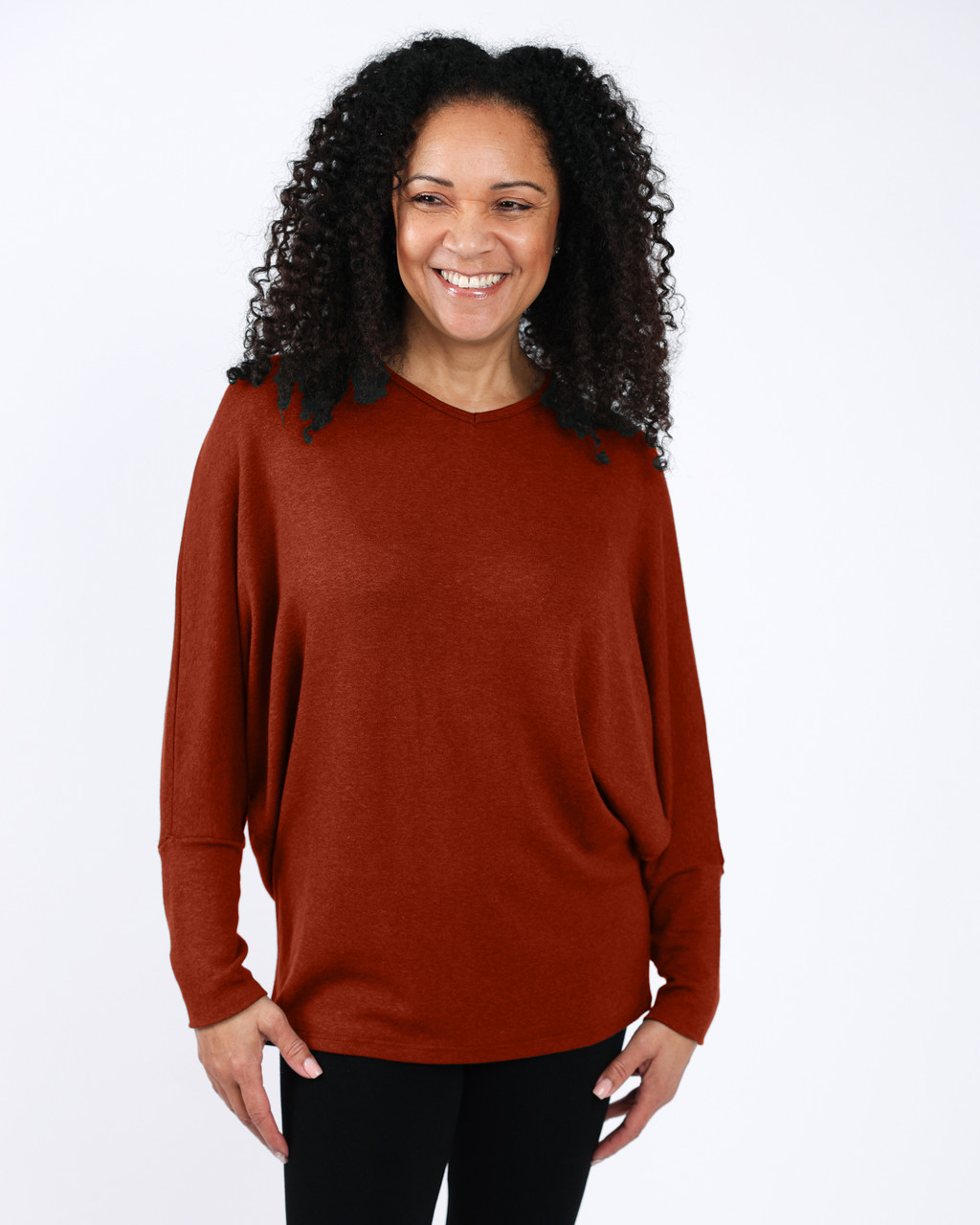 ShannonPassero Chestnut Ribbed Relaxed Dolman Top - New Moon Boutique