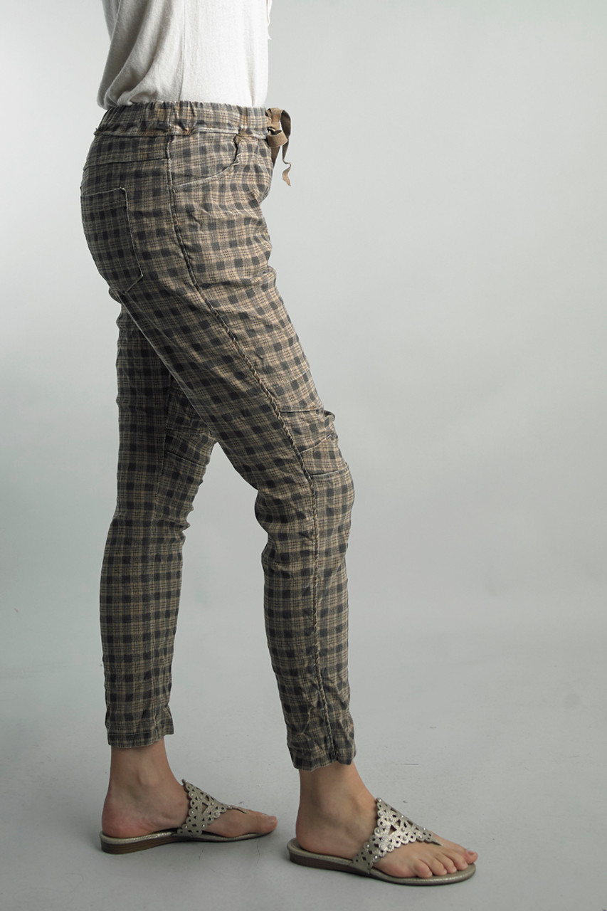 Tartan Plaid Pull-On Pants