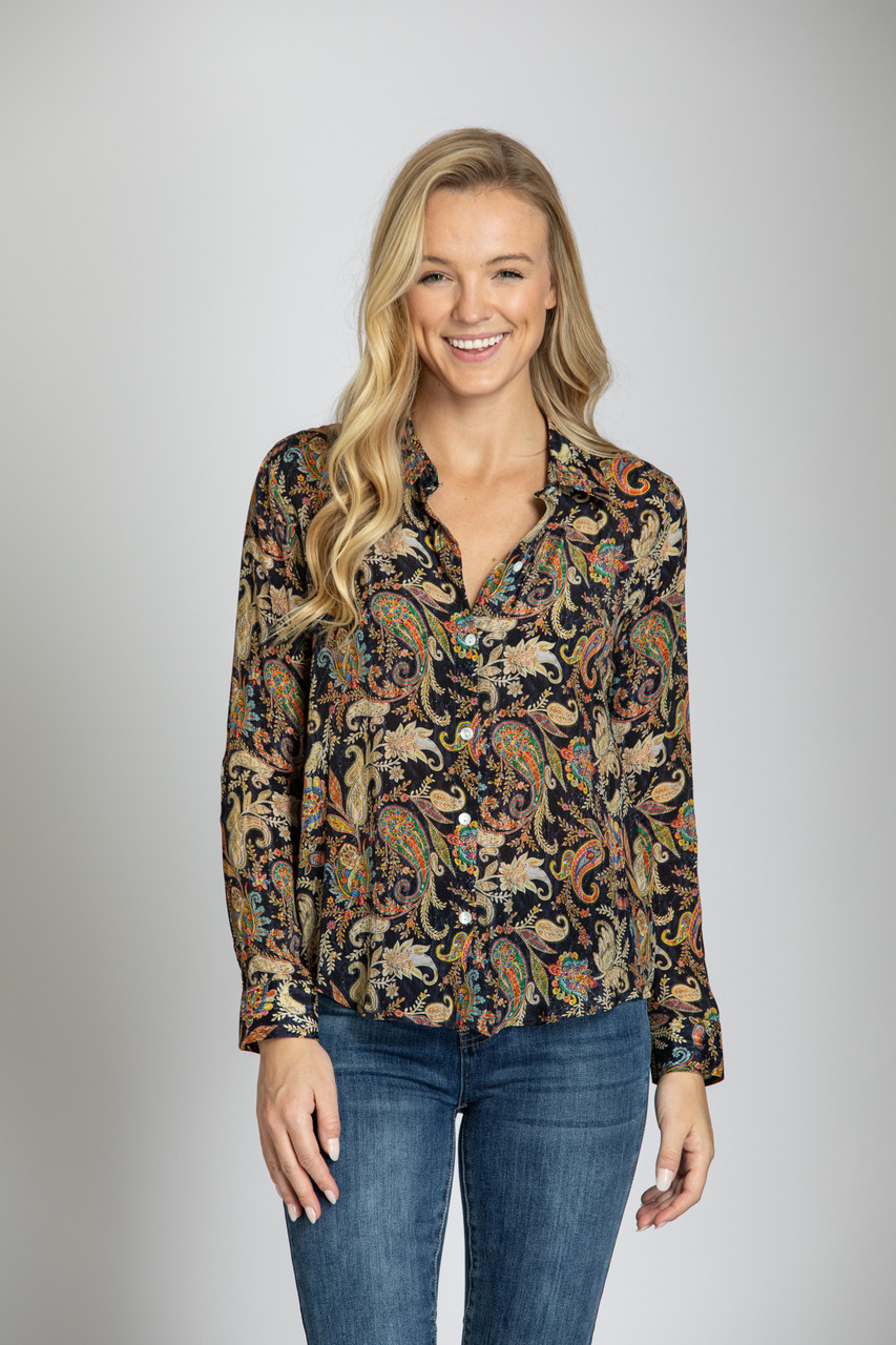 APNY Paisley Cupro Shirt - New Moon Boutique