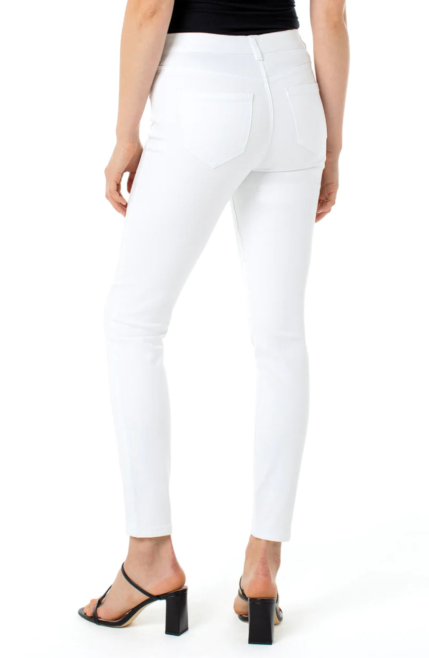 Distressed Slim Fit Capri Jeans - White | Katana Couture