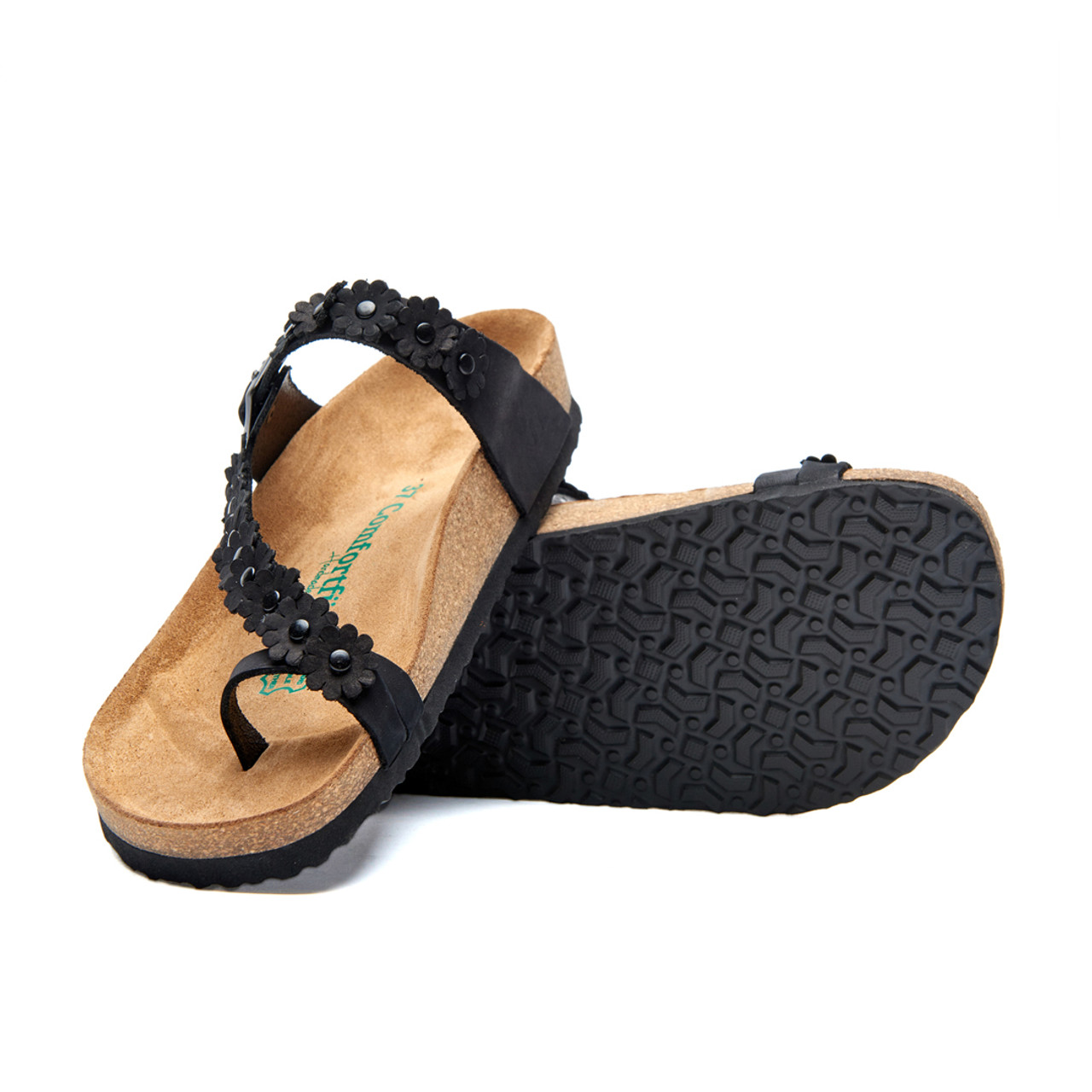 Comfortfusse Ilva Leather Thong Sandals - New Moon Boutique