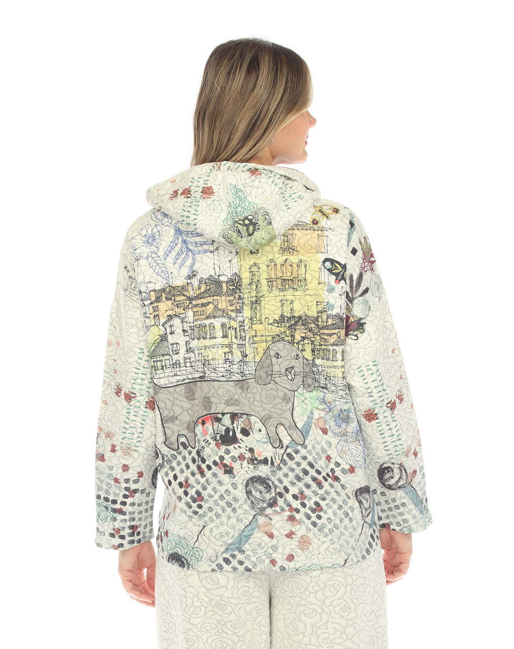 Inoah Mei-Mei Topstitch Hoodie Top - New Moon Boutique