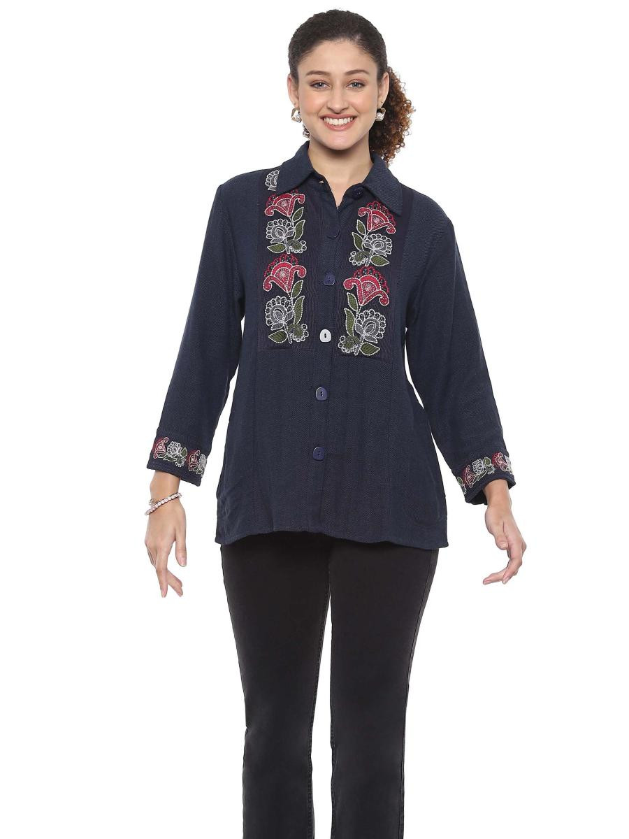 Parsley & Sage Embroidered Agnes Shirt - New Moon Boutique
