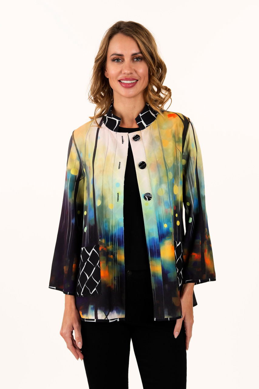 Lemon Grass Olive Rain Reversible Jacket - New Moon Boutique